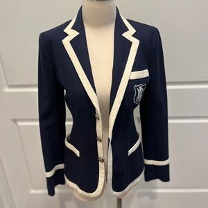 Rugby Ralph Lauren Wool Navy Blazer w / Silver Buttons, size 6, runs small